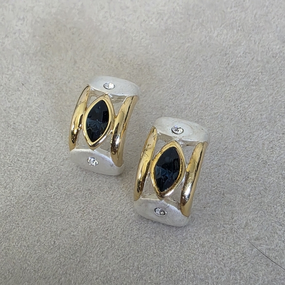 Vintage Gold Half Hoop Earrings - Picture 8 of 10